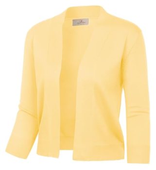 GRACE KARIN Womens Summer Yellow Cropped Cardigan Sweaters Lightweight Short Ope