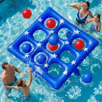 Pool Party Toys Games Set – Giant Inflatable Tic Tac Toe Float Game