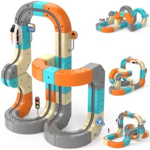 Electric Train Set 82PCS 3D Flexible Race Track for Kids 3 4 5 6 7 8 Years Old
