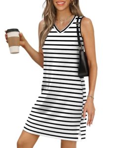 BKRIVE V-Neck Summer Casual Beach Dresses for Women 2026 Vacation Women’s Sleeve