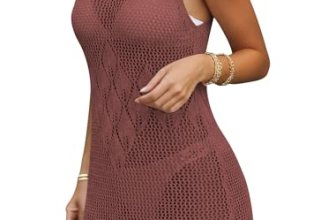 Cakulo Womens Swimsuit Cover Up Crochet Sleeveless Beach Cover Ups Dress Swimwea