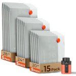 ETENWOLF 15 Pack Reusable Vacuum Seal Bags for Travel with Rechargeable Air Pump