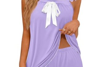 Ekouaer Pajamas for Women 2 Piece Pjs Soft Tank Short Sets Cute Bow Bridal Summe