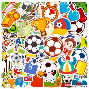 HSHFAMIIY Soccer Party Favors – 100 Pcs Soccer Stickers