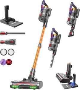 KIPMAX Cordless Vacuum Cleaner,Upgraded 650W/55KPA/70Mins/With No-Drill Charging