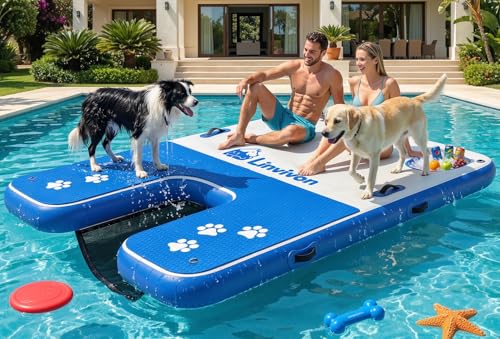 8x6ft Extra Large Inflatable Dog Dock & Boat Ramp for Multiple Large Dogs
