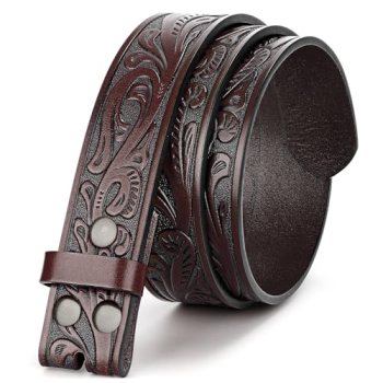 BELTROAD Western Leather Belt Strap for Men Women without Buckle 1.5″ Wide Cowbo