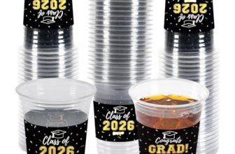Labrostar 50Pcs Graduation Decorations 2026 Disposable Graduation Cups Congrats