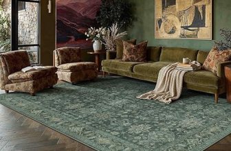WondRg 6×9 Washable Area Rug for Living Room Bedroom Vintage Green Carpet Soft L