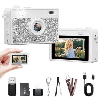Trunsif Mini Camera – 2K Mini Digital Camera with 16GB Card