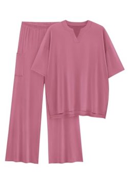 KIRUNDO Two Piece Sets for Women Lounge Set Airport Travel Summer Outfits 2026 C