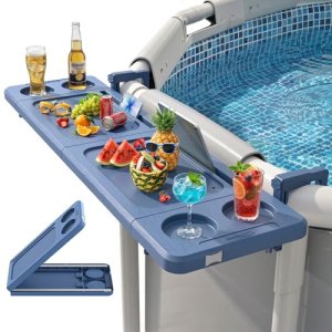 Poolside Bar, 44″×12″ Poolside Bar Table with Adjustable Support Bracket Fits Ab