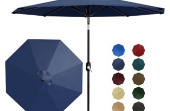 Garvee 10FT Patio Umbrella – Outdoor Table Umbrella with Crank Lift & Push Butto