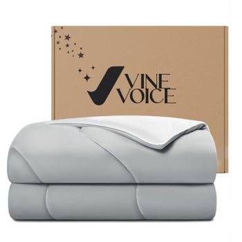 Vine Voice Cooling Comforter for Hot Sleepers, Queen 90×90, Silver Gray
