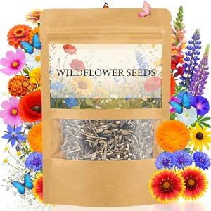 LUOJIBIE Wildflower Seeds Bulk, 10,000+ Flowers Seeds for Planting Outdoor, 16 V