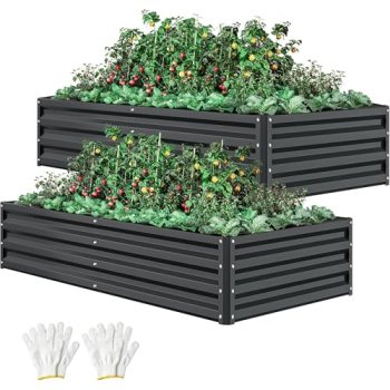 DWVO 2pcs 8 x 4 x 1 FT Raised Garden Bed Kit