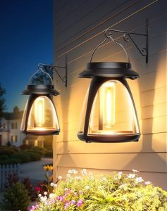 BUCASA Solar Lanterns Outdoor Waterproof 2 Pack