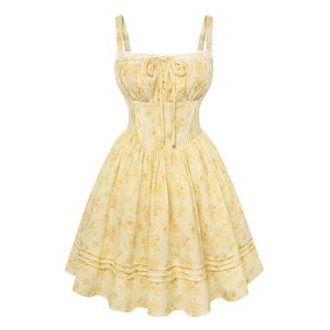 Scarlet Darkness Floral Corset Dress Summer Mini Dresses for Women Teens 2026 Gr