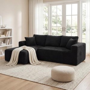 92.5″ Modular Sectional Sofa, L-Shaped Cloud Couch with Deep Seats and Chaise