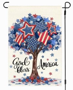 RABUSOFA Patriotic 4th of July Garden Flag 12×18 Inch Double Sided Outside