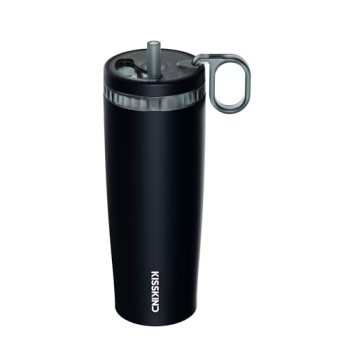 KISSKIND Iced Coffee Tumbler with Hidden Straw