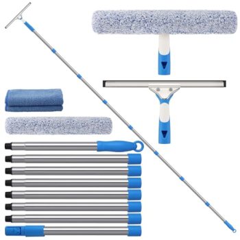 Mitclear 10 Feet Professional Squeegee Window Cleaner Tool with Extension Pole