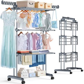 PurKeep 𝐔𝐩𝐠𝐫𝐚𝐝𝐞𝐝 Clothes Drying Rack with Wheels