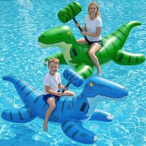 Jasonwell Pool Games Toys Floats -2Pack Inflatable Dinosaur Pool Floats with Blo