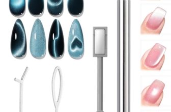 modelones Cat Eye Magnet Set, 5PCS 3-in-1 Dual-Head Nail Magnet Pen with Heart