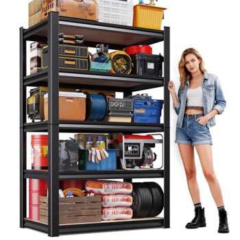 71″H-32″W-14″DGarage Shelving-5 Tier Garage Storage Shelves