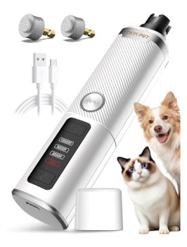 Ckin pet Dog Nail Grinder, Quiet Electric Dog Nail Trimmer with 2 LED Lights