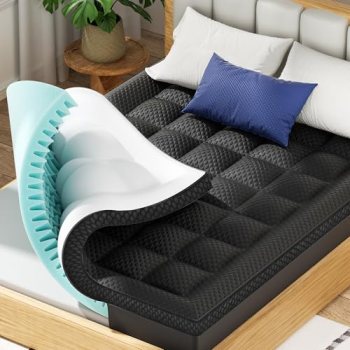 BEDELITE Dual Layer 4 Inch Full Size Memory Foam Mattress Topper