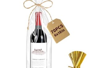 Yuiicaov Cellophane Bags for Wine Bottles