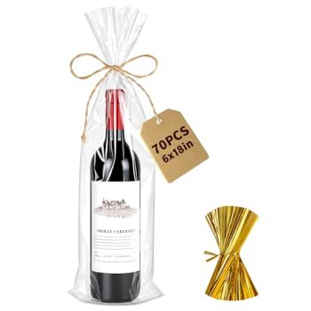 Yuiicaov Cellophane Bags for Wine Bottles