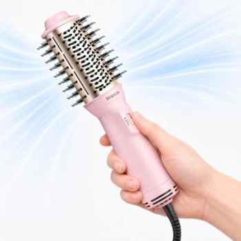 Travel Blow Dryer Brush in one, Dual Voltage 120V-240V Mini Hair Dryer Brush, Po