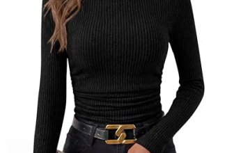 PRETTYGARDEN Womens Tops 2026 Fall Long Sleeve Going Out Shirts Ribbed Knit Mock