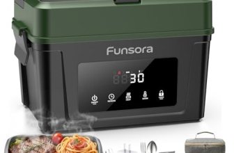 Funsora Cordless Heated Lunch Box 6.3Cups Electric Lunch Box 24000mAh Rechargeab