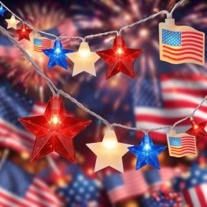 35 LED Red White Blue String Lights