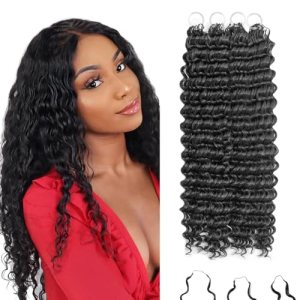Deep Wave Feather Crochet Hair, 100 Strands Miracle Knots Hair Curly Crochet Hai
