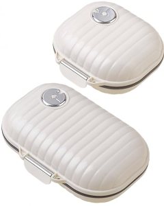 COMTAR Personal Pill Organizer 2PACK- Medicine Pill Case with Medicine Tracker