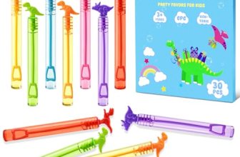 Mini Bubble Wands Bulk Dinosaur Party Favors for Kids 30 Pack Small Bubbles for