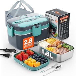 PETYDOOT 2.8L Electric Heated Lunch Box – 100W Portable Food Warmer for Adults