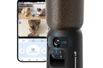Centvicam Automatic Cat Feeder with Movable Camera: 5G WiFi Automatic Dog Feeder