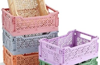 6 Pack Small Pastel Plastic Storage Baskets