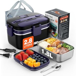 PETYDOOT 2.8L Electric Heated Lunch Box – 100W Portable Food Warmer for Adults