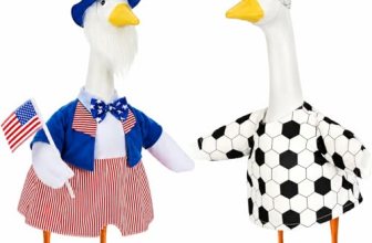 Bafeil 4th of July Porch Goose Outfit with Soccer Goose Outfit