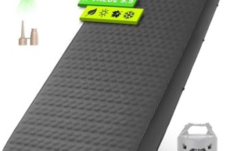 TaskStar 4″ Self Inflating Sleeping Pad for Camping with Pillow