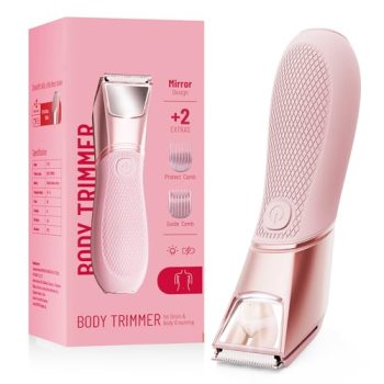 Rechargeable Bikini Trimmer for Women:Body Groomer with 𝐌𝐢𝐫𝐫𝐨𝐫 & 𝐋𝐄𝐃 𝐋𝐢𝐠𝐡𝐭 for S