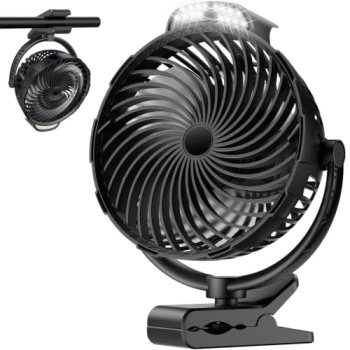 Gentsvip 8-Inch Rechargeable Clip on Fan