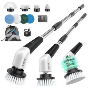 YKYI Electric Spin Scrubber, Cordless Power Scrubber Cleaning Tool with 8 Replac